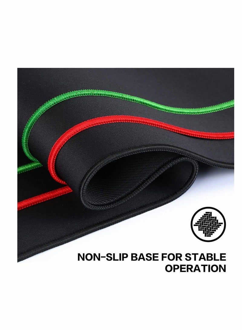 Y&D Mouse Pad, Economic Mousepad Waterproof Cloth Surface Optimized for Precision, Durable Stitched Anti-Fray Edges Black Red and Green 3 Packs Mousepad, 10 x 8.5 Inches  - Image 4