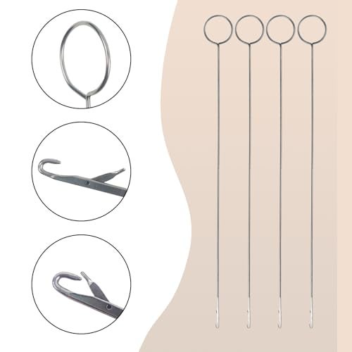 HSYMQ 4 Pcs Point Loop Turner Sewing Tool, Tongue Crochet Tool Latch Hook Tool for Silicone Beads Belts Strips DIY Accessories - Image 3