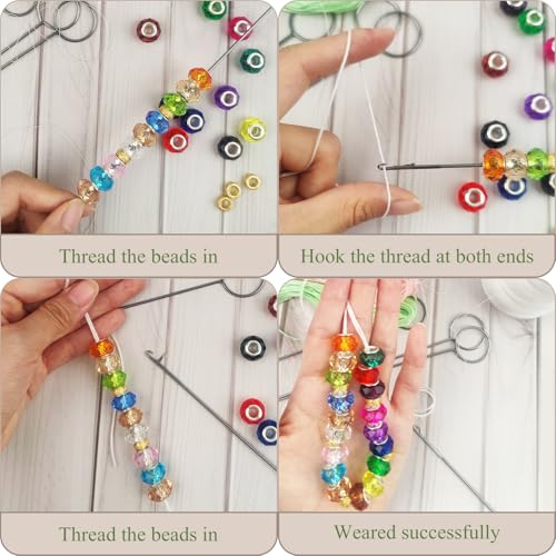 HSYMQ 4 Pcs Point Loop Turner Sewing Tool, Tongue Crochet Tool Latch Hook Tool for Silicone Beads Belts Strips DIY Accessories - Image 4