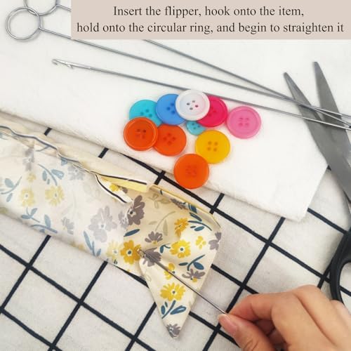 HSYMQ 4 Pcs Point Loop Turner Sewing Tool, Tongue Crochet Tool Latch Hook Tool for Silicone Beads Belts Strips DIY Accessories - Image 5