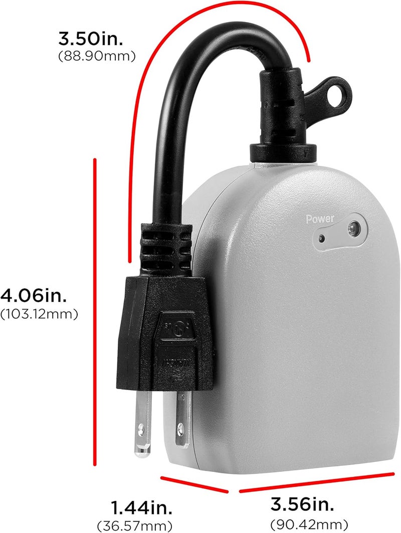 UltraPro Outdoor Outlet Timer, Dusk-to-Dawn Sensor, Single Outlet Light , Simple Automation, Weather-Resistant, Sensing , Seasonal Lights , Landscape, 1 Pack, Gray, 53634 - Image 3