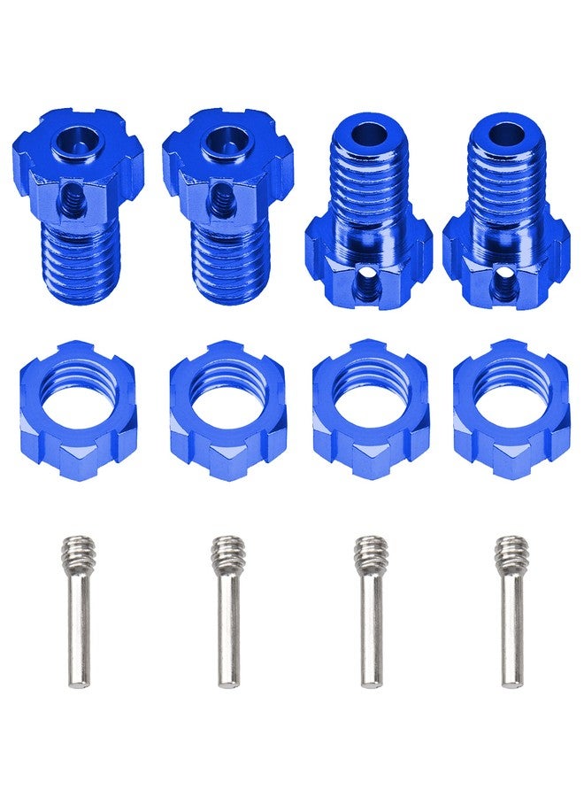 Vgoohobby 4Pack Vgoohobby Aluminum 17mm Splined Wheel Hex Hub Nut Compatible with Traxxas E-Revo Revo 3.3 E-Maxx Summit Slayer Pro 4X4 1/10 RC Monster Truck (Blue) - Image 1