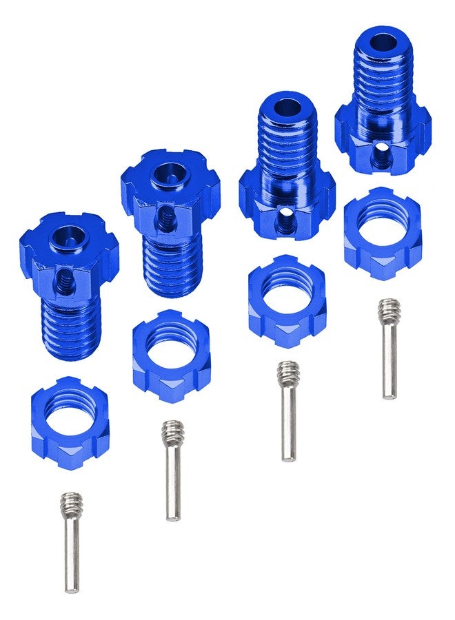 Vgoohobby 4Pack Vgoohobby Aluminum 17mm Splined Wheel Hex Hub Nut Compatible with Traxxas E-Revo Revo 3.3 E-Maxx Summit Slayer Pro 4X4 1/10 RC Monster Truck (Blue) - Image 2