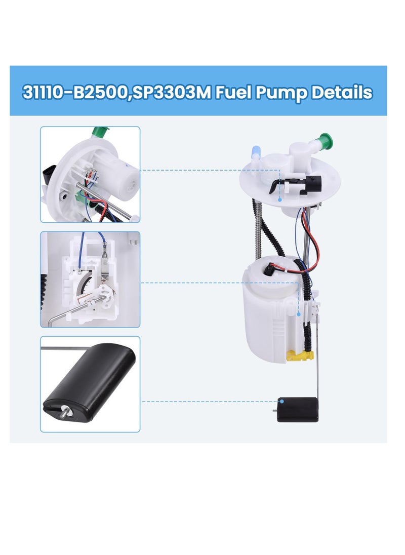 ماركة غير محددة OEM: 31110-B2500 مجموعة وحدة مضخة الوقود الكهربائية مع وحدة إرسال متوافقة مع Kia Soul 2014 2015 L4 1.6L 2.0L اللون الأبيض  - Image 3
