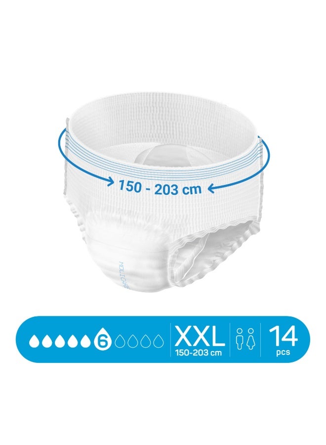 مولي كير موليكير بريميوم موبايل, سراويل حفاضات السلَس للراشدين، للنساء والرجال, مقاس XXL  , ٦ قطرات , ١٤ قطعة\  حزمة - Image 2