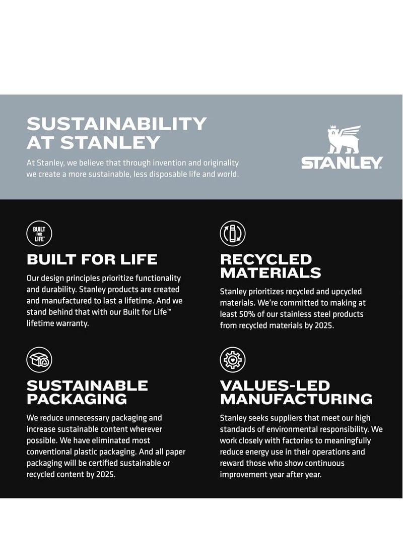 Stanley - IceFlow Flip Straw Water Bottle, 0.88L – Vacuum Insulated, Leakproof & BPA-Free – Keeps Water Cold for 12 Hours – Easy-Carry, Dishwasher Safe Stainless Steel Travel Mug (Charcoal) - Image 1
