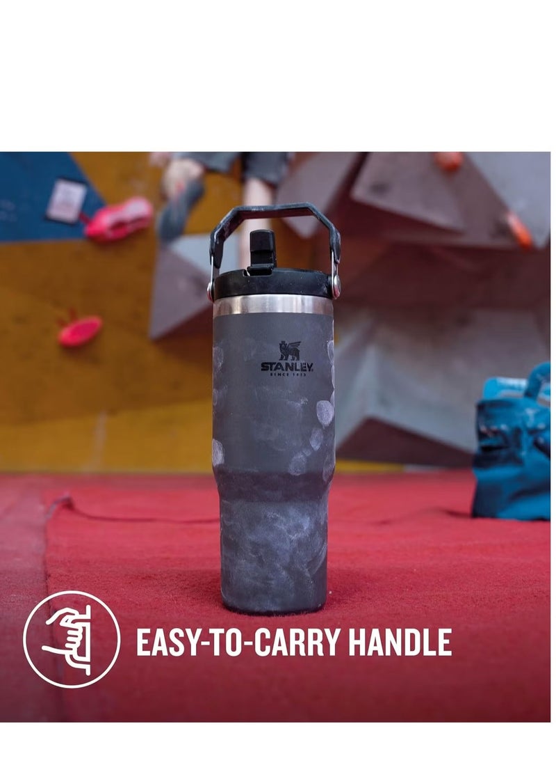 Stanley - IceFlow Flip Straw Water Bottle, 0.88L – Vacuum Insulated, Leakproof & BPA-Free – Keeps Water Cold for 12 Hours – Easy-Carry, Dishwasher Safe Stainless Steel Travel Mug (Charcoal) - Image 1