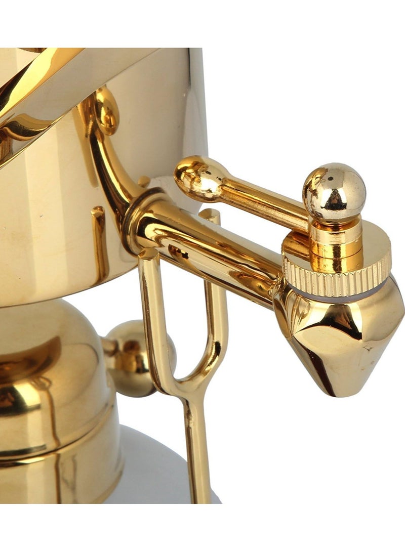 أوالور ماكينة صنع القهوة بالسيفون، ماكينة صنع القهوة بالسيفون ذات توازن العائلة المالكة الفاخرة، نظام تخمير الفراغ، نقطة ارتكاز مزدوجة الحواف مع مقبض على شكل حرف T، لون ذهبي كلاسيكي عتيق فاخر - Image 2