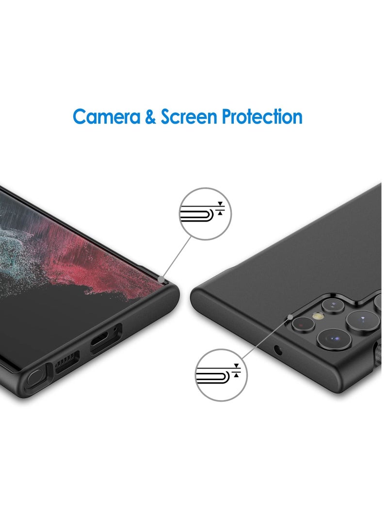 جي تيك جراب نحيف مناسب لهاتف Samsung Galaxy S22 Ultra 5G 6.8 بوصة غطاء هاتف رفيع بامتصاص الصدمات وتصميم من ألياف الكربون باللون الأسود - Image 3