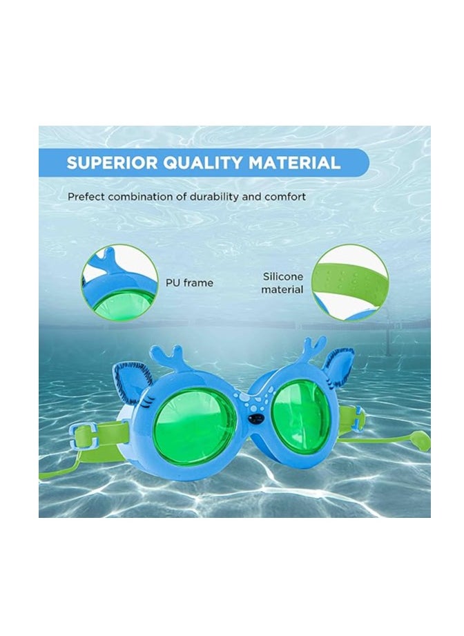 ENDLESS  - EL1003 Children Swimming Goggle with Anti-Fog and UV Protection | Material : Silicon, PU | Attached Ear Buds and Adjustable Strap | Soft Silicone Gasket for Leak Proof | With Hard Case - Image 1
