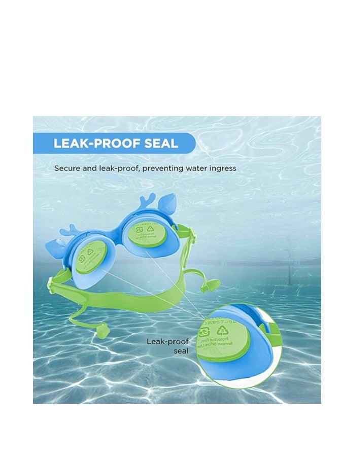 ENDLESS  - EL1003 Children Swimming Goggle with Anti-Fog and UV Protection | Material : Silicon, PU | Attached Ear Buds and Adjustable Strap | Soft Silicone Gasket for Leak Proof | With Hard Case - Image 1