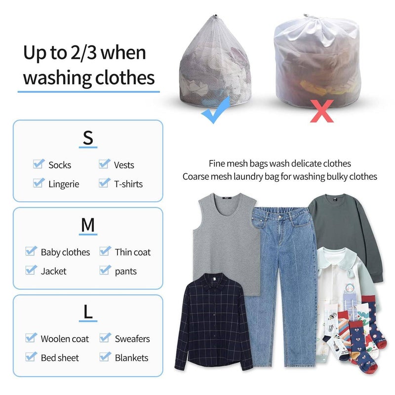 Prostuff.in Prostuffin Washing Machine Mesh Laundry Bags For Clothes Underwear Lingerie Bed Linen With Drawstring Closure Sturdy Washing Machine Clothes Protection Net Size 50x70 cm 1 Pcs - Image 4
