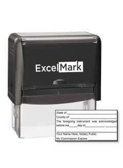 ExcelMark Notary Acknowledgement Stamp Black Ink 