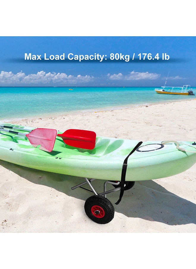 Generic - 80KG Loading Capacity Foldable Kayak Trolley Energy-saving Two-wheeled Carrier Cart - Image 1