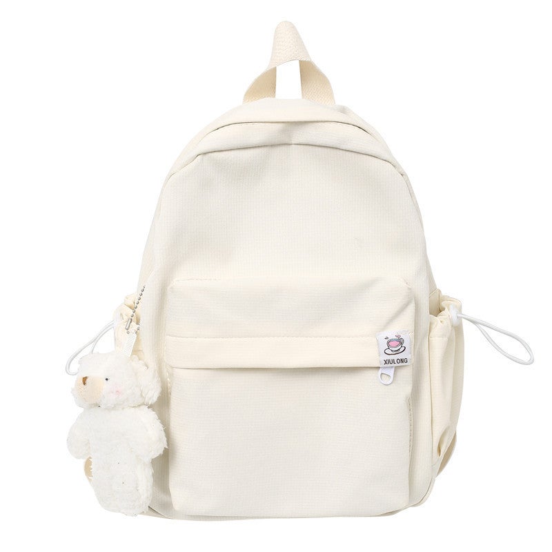 2023 Candy Color Fresh Student Backpack White 