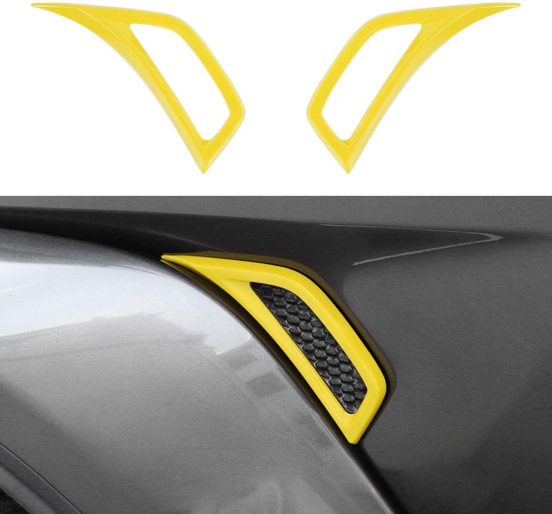 فودونالا لجيب جي إل زخرفة فتحة مخرج تكييف الهواء الجانبية من ألياف الكربون ABS لسيارة جيب رانجلر جي إل جي إل يو جلاديتور جي تي 4xe 2018-2025+ أصفر - Image 1