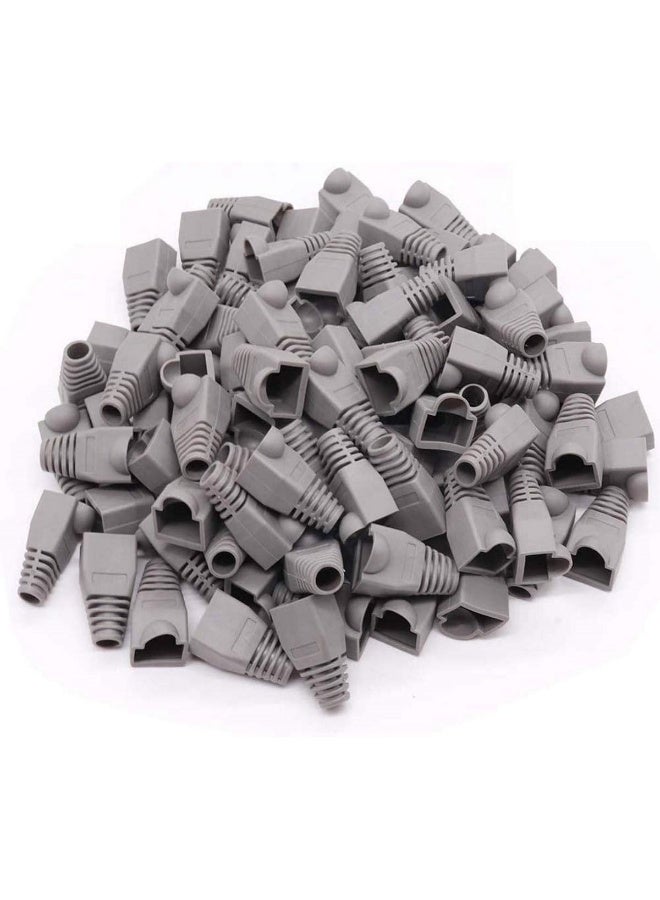 Royal Apex Ethernet Rj45 Cable Connector Boots Silicon Cover Strain Relief Boots Cat5 Cat5E Cat6 Cat6E (Grey - Pack Of 50) - Image 1
