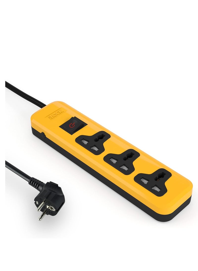 آي لوك مشترك كهربى مزود ب 3 عيون للاستخدام مع الفيش الثلاثية 2860 وات اصفر - Image 1