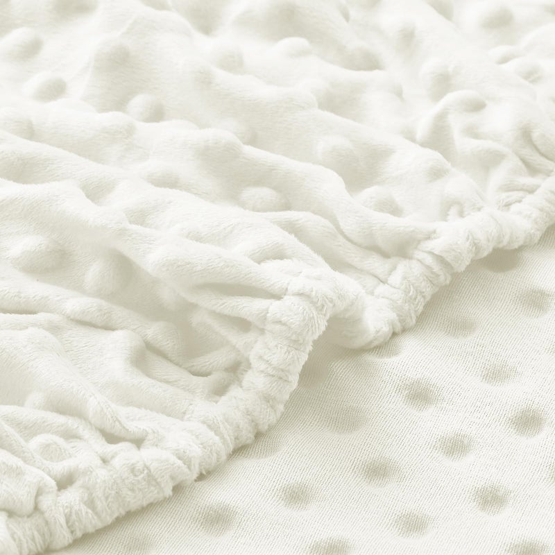 Entisn Baby Crib Sheets 2 Pack, 28 x 52 Inch Minky Dot Fitted Crib Mattress Sheet for Boys and Girls, Soft and Warm Fleece Nursery Bedding for Standard Toddler Bed Mattresses (White) - Image 4