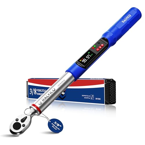 RALVICO Digital Torque Wrench 3/8 Drive (5.02-99.57 Ft. Lb/ 6.8-135 N.m) ±2% Accuracy Dual-Direction Adjustable Torque Wrenches Digital with Vibration, Buzzer and LED Alert for Motorcycle, Car - Image 1