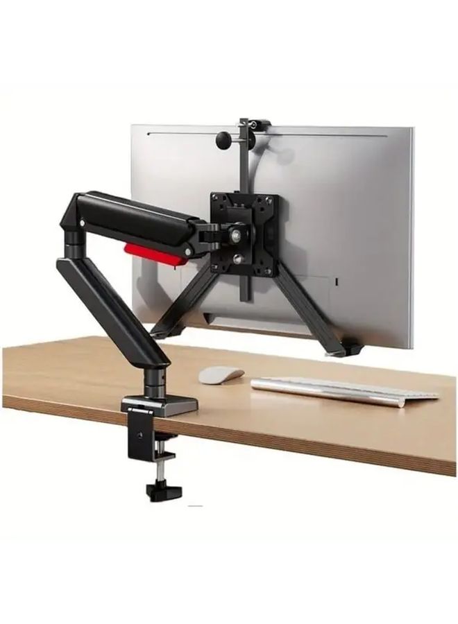 1pc Heavy Duty Monitor Holder Stand With Adjustable Height And Angle Black No Drill Installation For Flat Panel LCD Laptop Screens Desk Mount Bracket Compatible With VESA 100 90 80 75 65 60 - Image 1