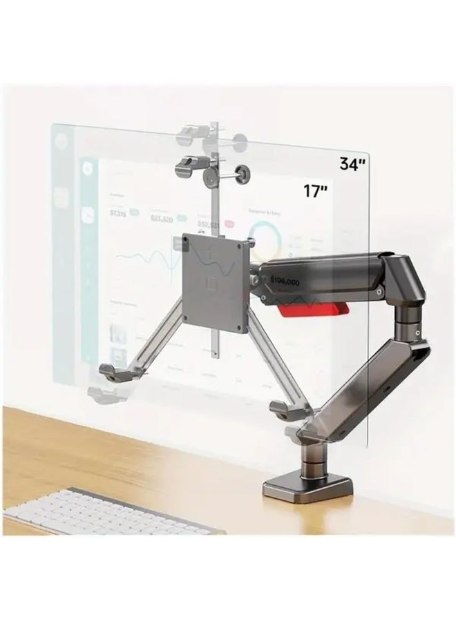 1pc Heavy Duty Monitor Holder Stand With Adjustable Height And Angle Black No Drill Installation For Flat Panel LCD Laptop Screens Desk Mount Bracket Compatible With VESA 100 90 80 75 65 60 - Image 4