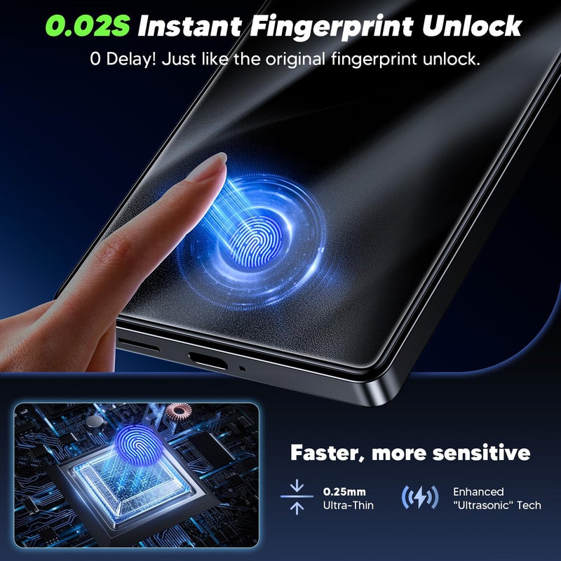 WSKEN for Samsung Galaxy S25 Ultra Privacy Screen Protector - [24Â° Anti-Spy] [0.02s Fingerprint Unlock] [Auto Dust Remove] [Zero Bubble] Top Durable 9H+ Tempered Glass Case Friendly, 2 Pack - Image 4