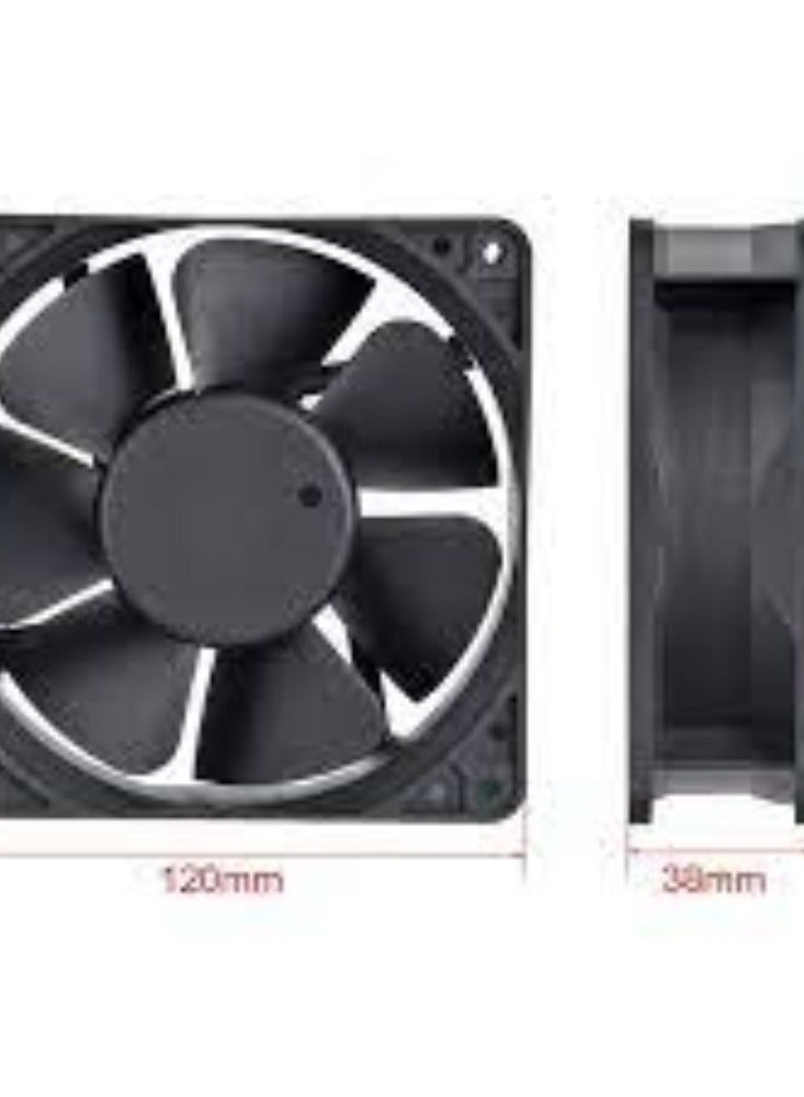KNP KNP Black AC Cooling Fan 80x80x25mm is a compact and efficient fan designed for optimal cooling in various electronic and industrial applications.  - Image 3