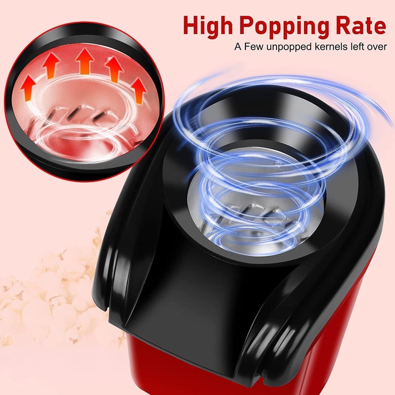 SNAPSHOPECOM SNAPSHOPECOM Popcorn Maker Machine1200W Hot Air Popcorn Popper Maker with Measuring Cup and Top Lid 2 Minutes Fast Electric Popcorn Poppers No Oil Needed Healthy Snack BPAFree - Image 3