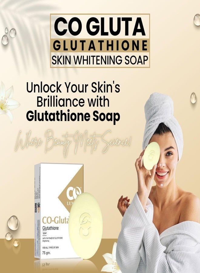 كو صابون تفتيح البشرة الفاخر CO Gluta Glutathione، 75 غرام، مناسب لجميع أنواع البشرة (عبوة من 3 قطع) - Image 3