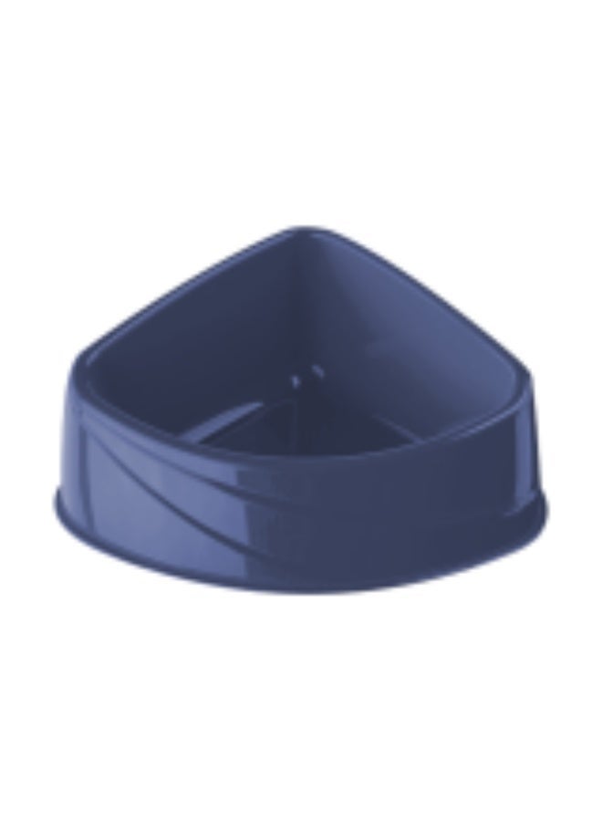 Georplast Corner Pet Bowl L Navy Blue – Space-Saving Triangular Cat & Dog Feeding Dish (24×18.5×9 cm, 700g Capacity) - Image 1