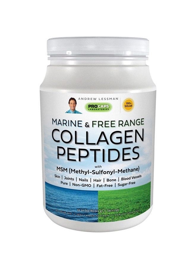 Andrew Lessman - Marine & Free Range Collagen Peptides Powder & MSM 30 Servings - Supports Radiant Smooth Soft Skin, Comfortable Joints. Super Soluble No Fishy Flavor No Additives Non-GMO - Image 1