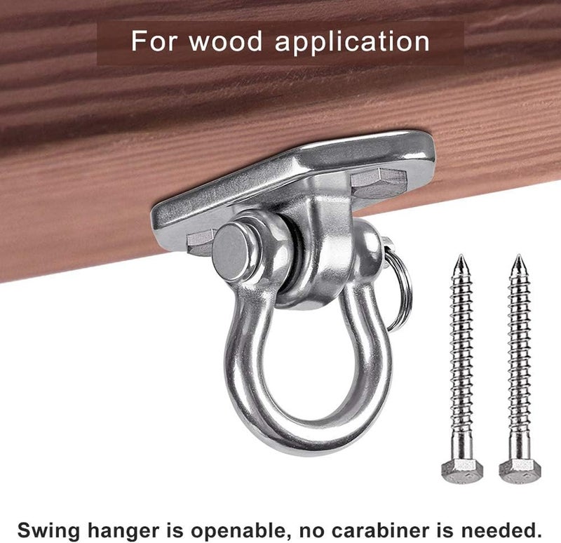 WAREMAID Hammock Chair Hanging Kit Swing Ceiling Mount, Heavy Duty Swing Hanger Hook, Indoor Outdoor Playground Hanging Chair, Tree, Gym, Rope, Swing Set Bracket, Punching Bag Hardware, 1000 LB - Image 2
