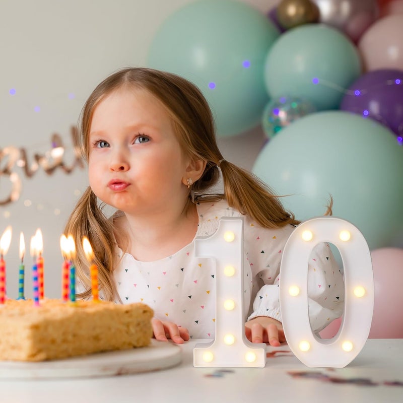 Foaky رقم مضيء مزخرف من فوكاي للزينة رقم مضيء لعلامة ضوء الليل لحفلات الزفاف أعياد الميلاد عيد الميلاد ديكور المنزل بار رقم1 - Image 4