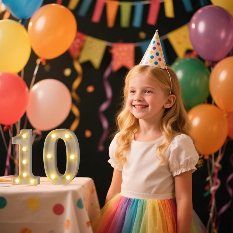 Foaky رقم مضيء مزخرف من فوكاي للزينة رقم مضيء لعلامة ضوء الليل لحفلات الزفاف أعياد الميلاد عيد الميلاد ديكور المنزل بار رقم1 - Image 5