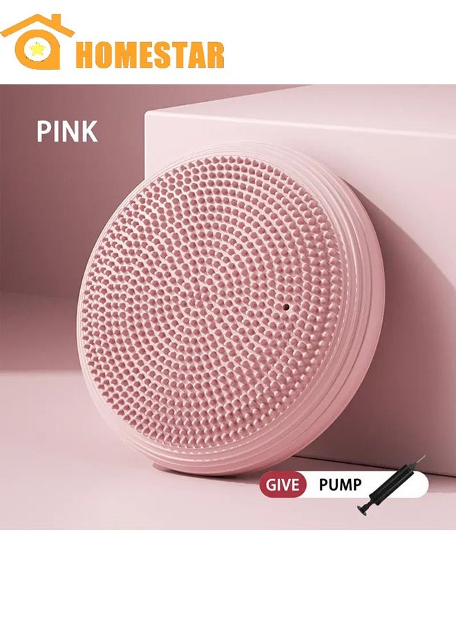HOMESTAR Balance Disc, Wobble Cushion for Balance with Pump Wiggle Seat for Improving Posture, Fitness, Stabilit, Pink - Image 1
