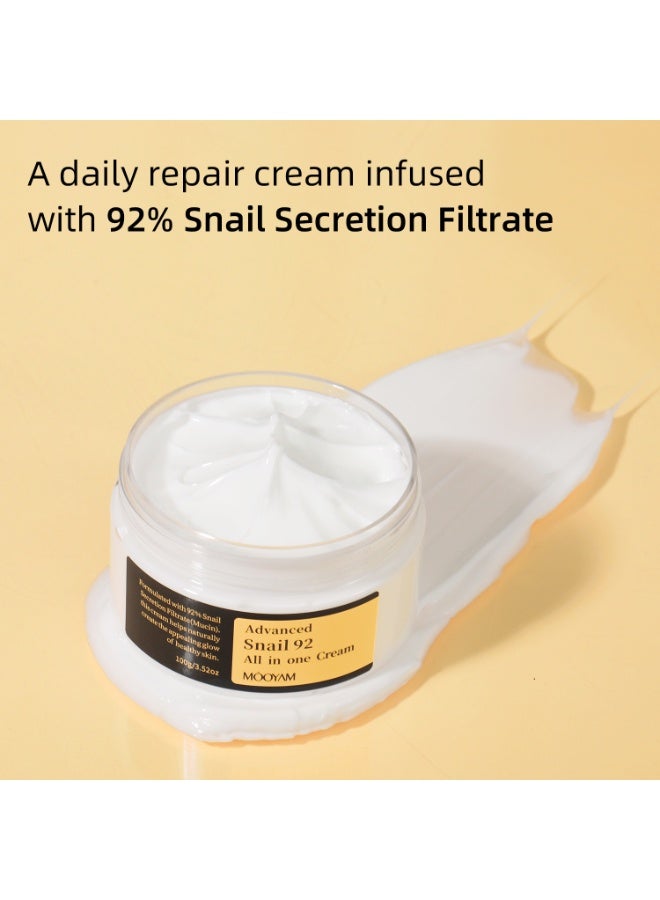 موويام كريم سنييل 92 المتطور الكل في واحد كريم سنييل موسين مجموعة علاجية للخطوط الدقيقة وعلاج البقع مرطب للبشرة الجافة والحساسة ترطيب البشرة الجافة والباهتة  100 جرام - Image 3