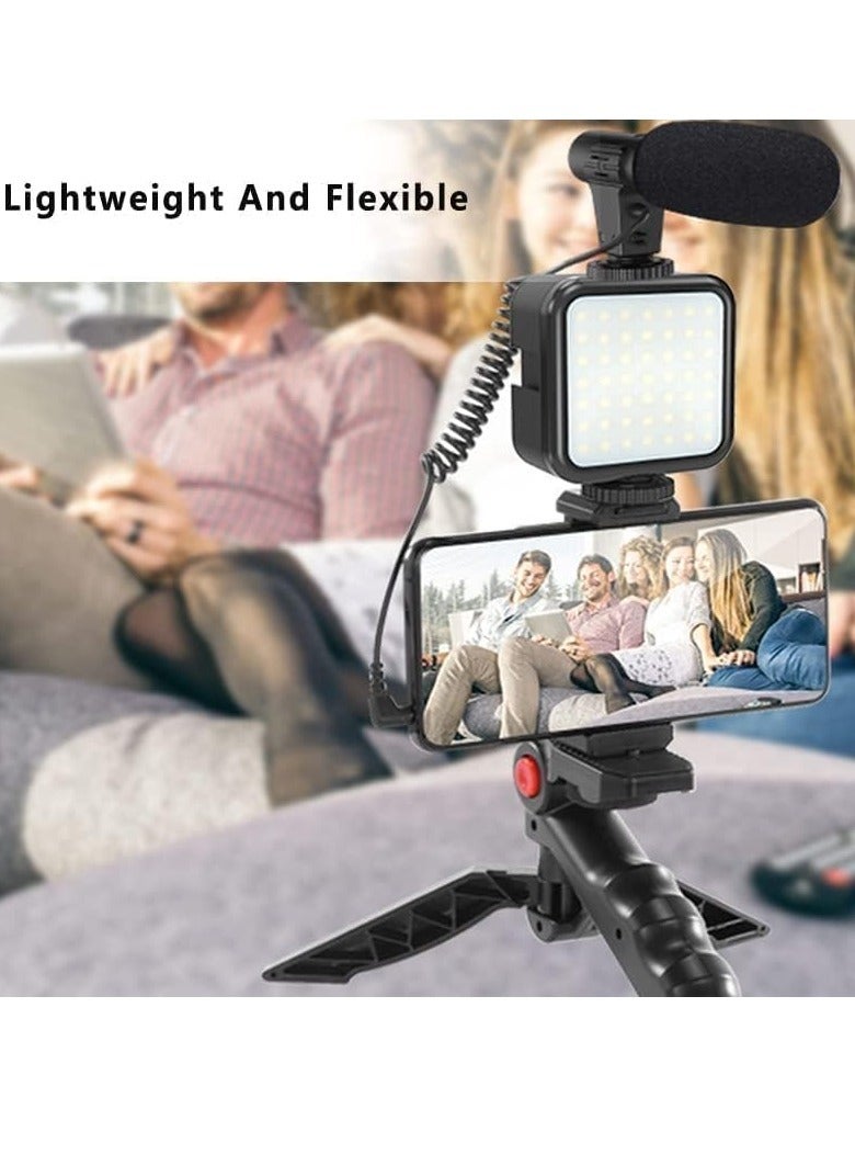 ELTRAZONE Smartphone & Camera Vlogging Studio Kits Video Shooting Photography Suit with Microphone LED Fill Light Mini Tripod - Image 4