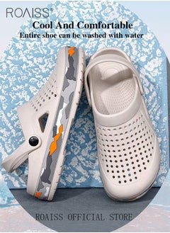roaiss Men Breathable Sandals Anti-Slip Water Shoes Outdoor Beach Shower Slippers Summer Sandals Men's Outdoor Clogged Shoes  - Image 5