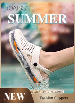 roaiss Men Breathable Sandals Anti-Slip Water Shoes Outdoor Beach Shower Slippers Summer Sandals Men's Outdoor Clogged Shoes  - Image 2