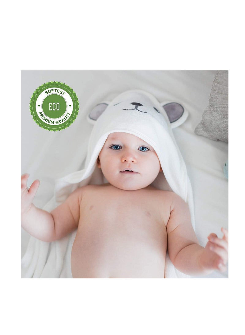 Raxoom Bamboo Hooded Baby Towel - Soft Bath Towel with Bear Ears for Babie, Toddler, Infant - Ultra Absorbent, Natural Baby Stuff Baby Bath Shower Gifts for Boy and Girl - (Bear, 30 x 30 Inch) - Image 2