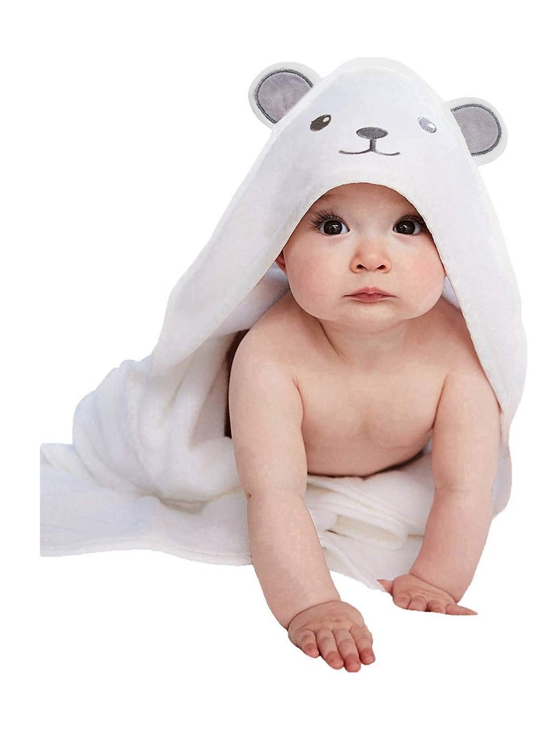 Raxoom Bamboo Hooded Baby Towel - Soft Bath Towel with Bear Ears for Babie, Toddler, Infant - Ultra Absorbent, Natural Baby Stuff Baby Bath Shower Gifts for Boy and Girl - (Bear, 30 x 30 Inch) - Image 1