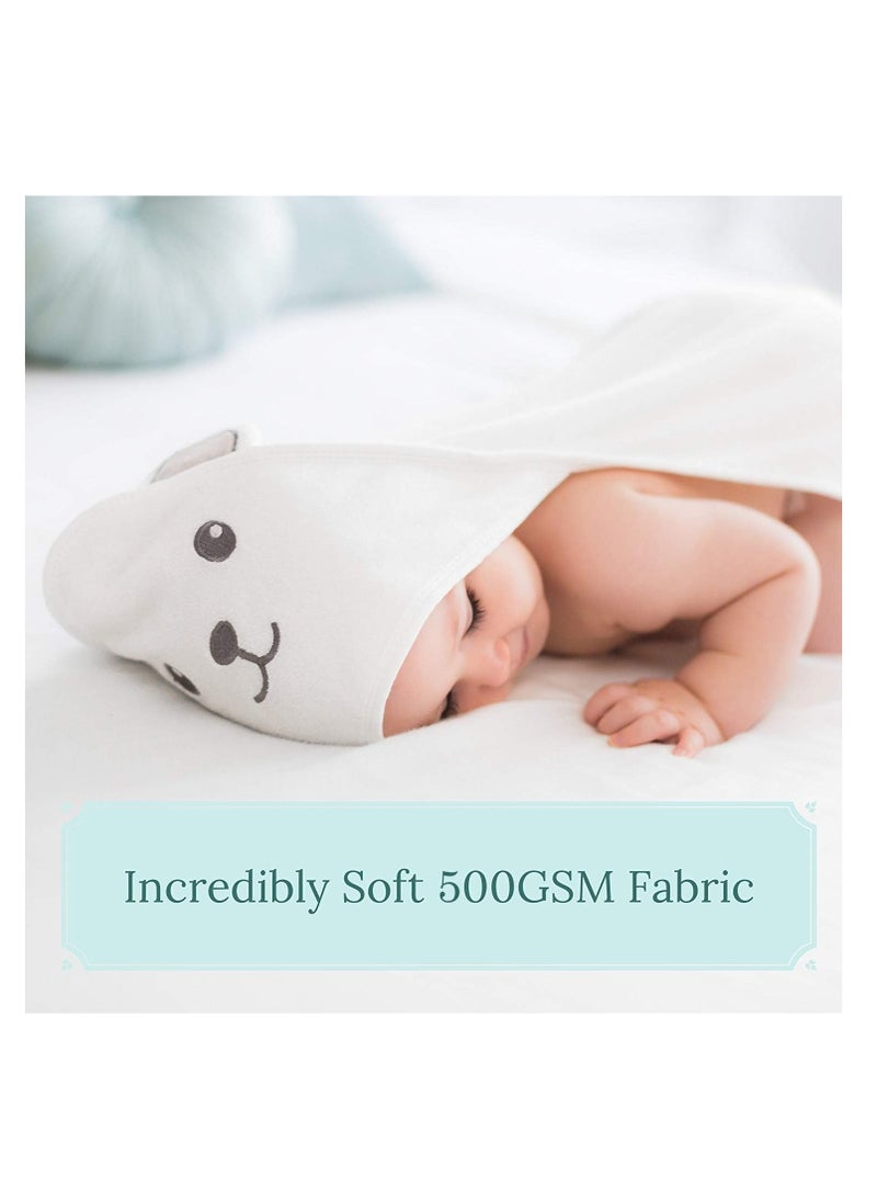 Raxoom Bamboo Hooded Baby Towel - Soft Bath Towel with Bear Ears for Babie, Toddler, Infant - Ultra Absorbent, Natural Baby Stuff Baby Bath Shower Gifts for Boy and Girl - (Bear, 30 x 30 Inch) - Image 4