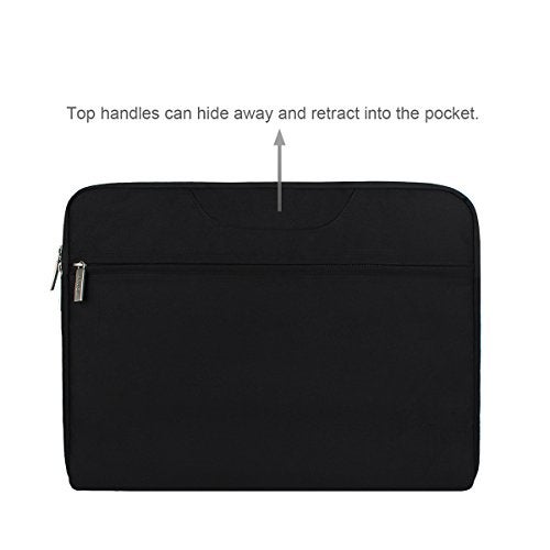 Arvok 13 13.3 14 Inch Water-Resistant Canvas Fabric Laptop Sleeve with Handle&Zipper Pocket/Notebook Computer Case/Ultrabook Carrying Bag for HP/Dell/Lenovo/A sus/Acer/Samsung, Black - Image 3