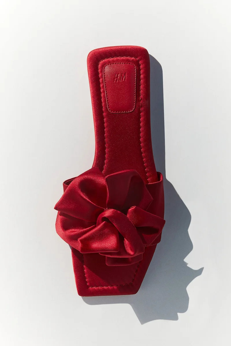 H&M Appliquéd satin sandals