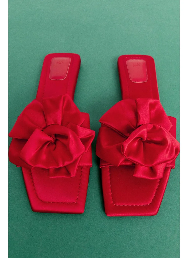 H&M Appliquéd satin sandals
