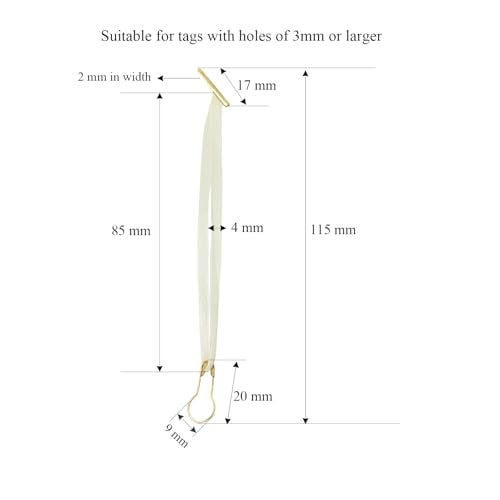 SATONBEYI 200Pcs Hang Tag String, 4.5-inch Silk and Satin Hang Tag String with Safety Pin and Barb Beige Hanging Tags Pin Loop Fastener Tag Rope Ties for Clothes Shoes Bag Luggage Price Tag, SATONBEYI - Image 3