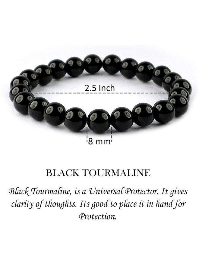 Reiki Crystal Products Tourmaline Stylish Bracelet for Men, Women (Black) - Image 4