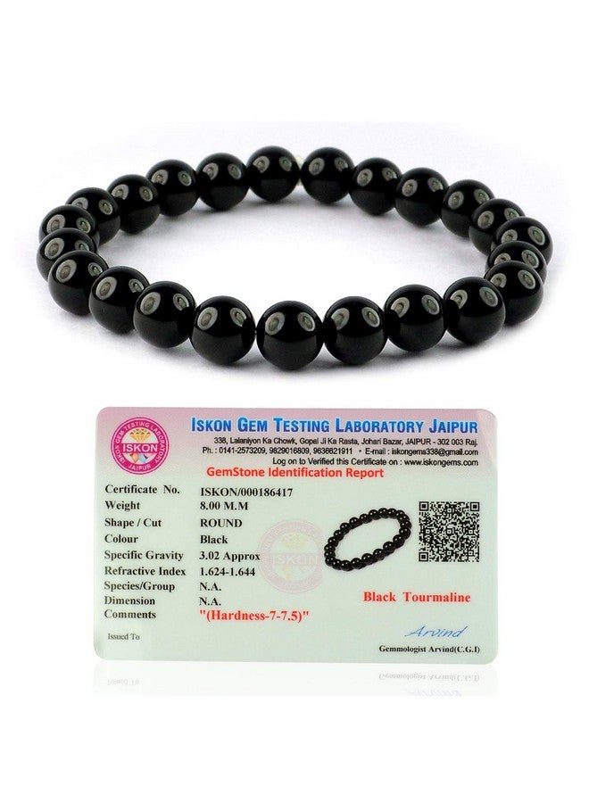 Reiki Crystal Products Tourmaline Stylish Bracelet for Men, Women (Black) - Image 1