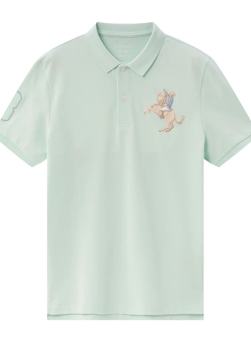 Men's Slim Fit Cotton Short Sleeve Napoleon Polo